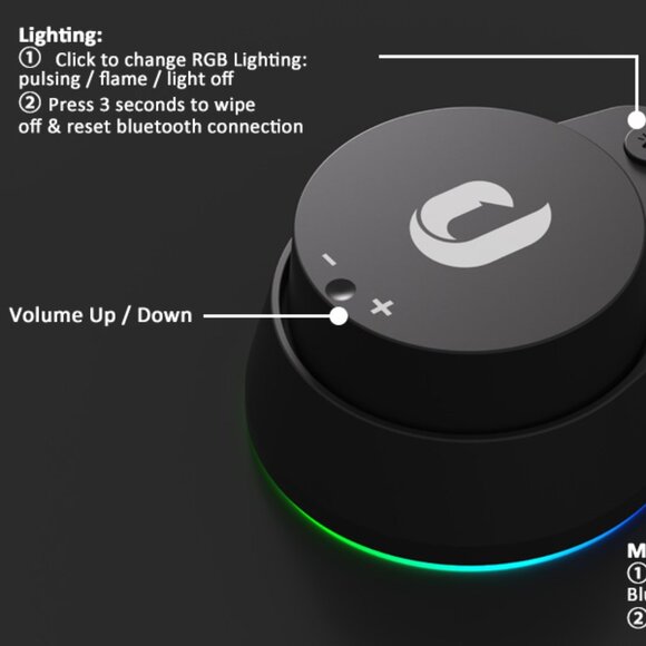 "JEECOO M40" Bluetooth Gaming Computer Speakers w/ 3.5mm AUX for Laptops&Tablets - Picture 7 of 16